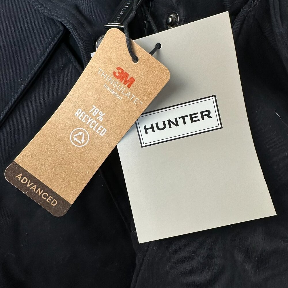 Hunter Women's Sherpa Lined Insulated Quilted Hooded Winter Field Jacket, Black - Picture 12 of 16